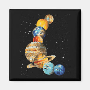 Planets Watercolor Painting Space Galaxy Art Men W Magnet