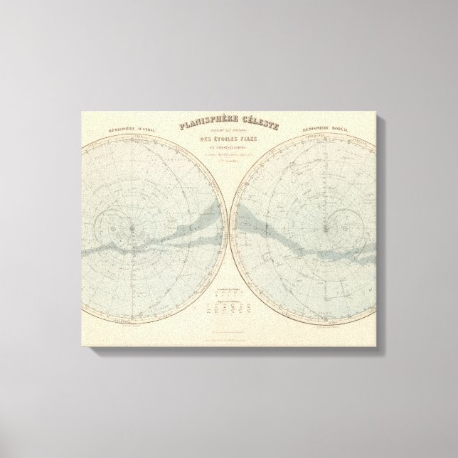 Planisphere Celeste Hemisphere Canvas Print (Front)