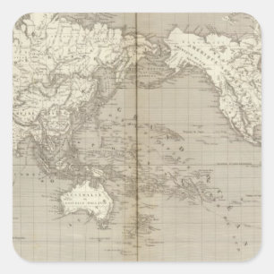 Planisphere diagram of solar system square sticker