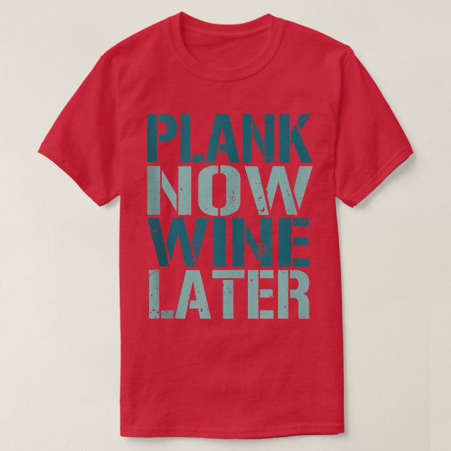 Plank Now Wine Later Exercise Fitness Gym Tank Top (Design Front)