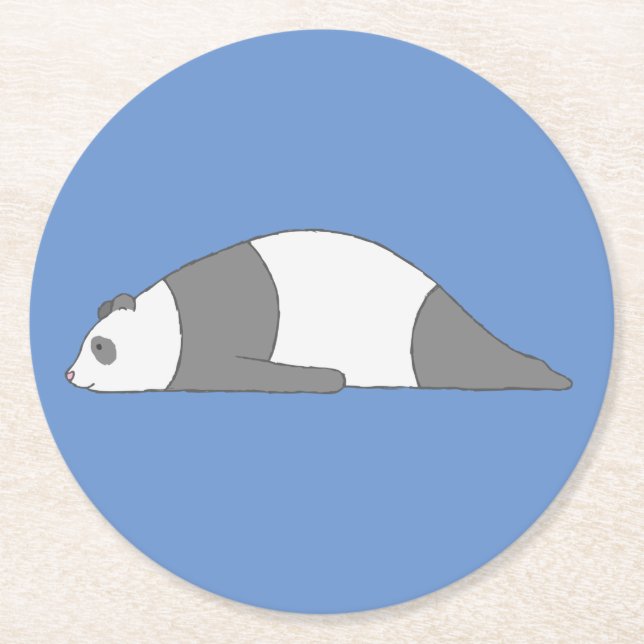 Planking Panda Round Paper Coaster (Front)