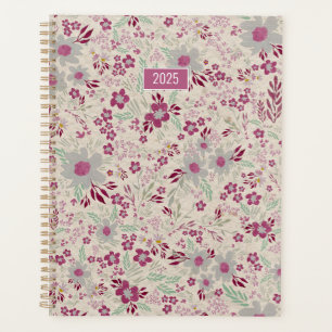 Planner 2025 Pink Grey Floral