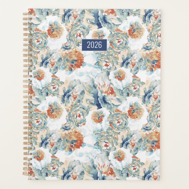 Planner 2026 Beautiful Abstract Flowers (Front)
