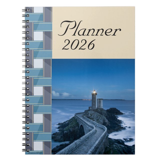 Planner 2026 Notebook Blue Sea Serene (Front)