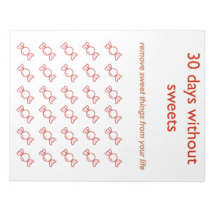 planner 30 days without sugar notepad