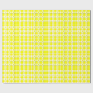 Planner Bladder Cancer Awareness Plaid, Yellow Wrapping Paper