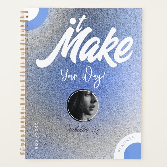 Planner Book Style Photo Template & Social Name (Front)