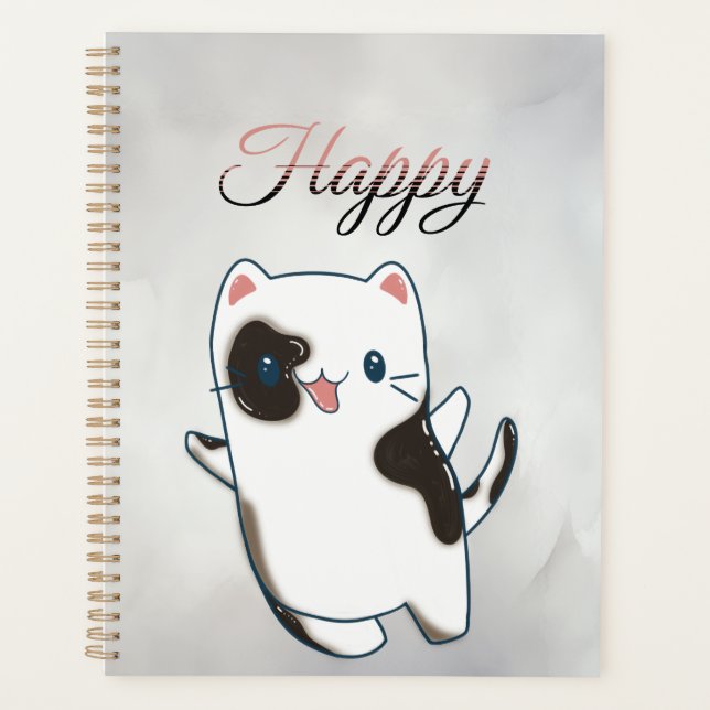 Planner - Cute Kawaii Happy Kitty  (Front)