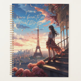 planner for girls aesthetic ,  anime style, custom