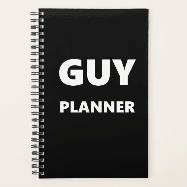 Planner For Men Guy Planner White Font Black (Front)