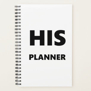 Planner For Men His Planner White Font Black