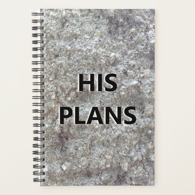 Planner For Men His Plans Engraved Carved Stone (Front)