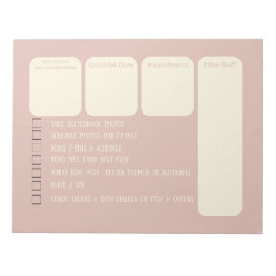 Planner For Small Business, Pink and Cream Notepad
