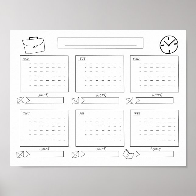 Planner for the week  poster (Front)