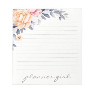 Planner Girl Floral Watercolor Notepad