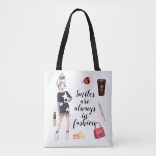 Planner girls fashion quote tote bag