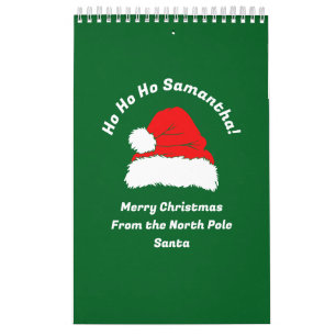 Planner Green Red White Santa Merry Christmas Calendar