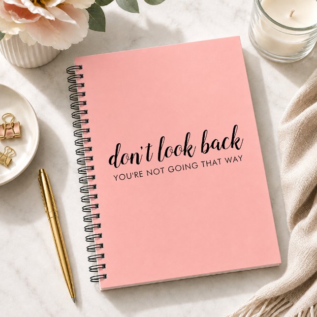 Planner | Inspirational Quote Pink Organiser Gift  (Inspirational quote planner with pink cover for daily goals, journaling, and fresh start.)