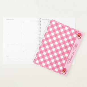 Planner - Pink Zinnia and Lattice