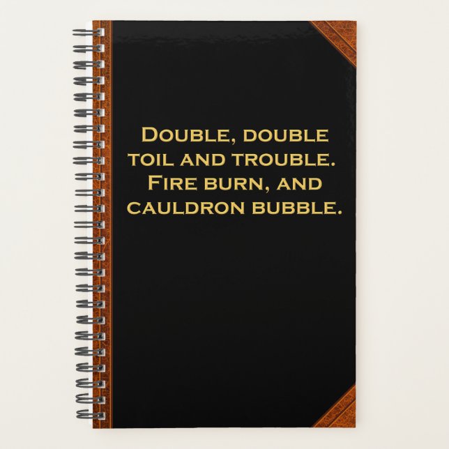 Planner Shakespeare Quote Double Toil Trouble (Front)