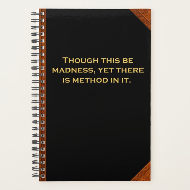 Planner Shakespeare Quote Madness Method Vintage (Front)