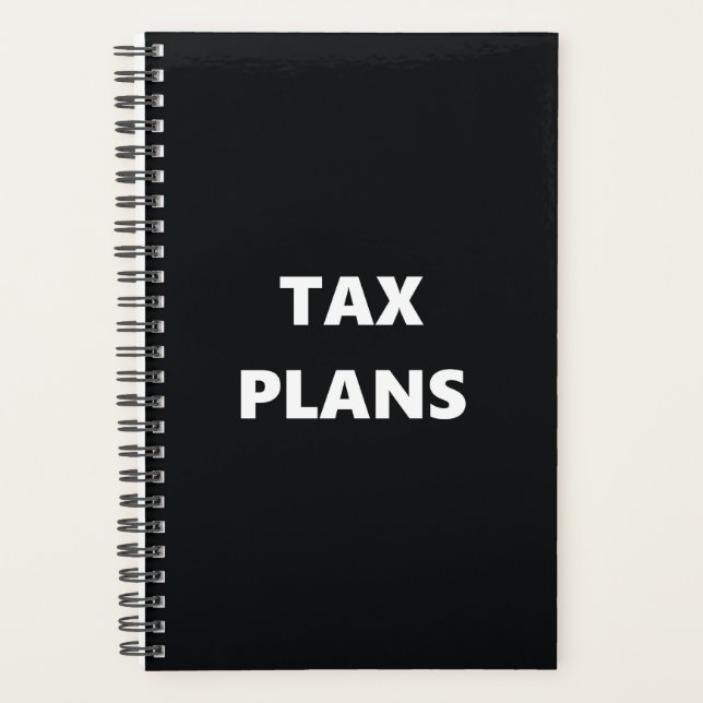 Planner Tax Plans Black White Design (Front)
