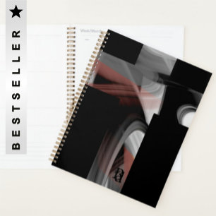 Planner Trend Abstract Art Black White Powdery