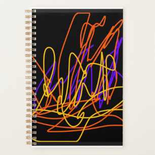 Planner with beautiful colourful neon abstract art