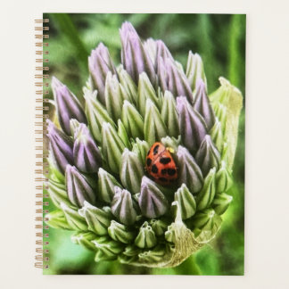 planner with beautiful flower on the cover