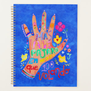 Planner with Mexican saying and hand illustration