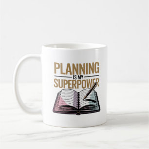 Planning Quote Gold Text Pastel for Organizers Coffee Mug