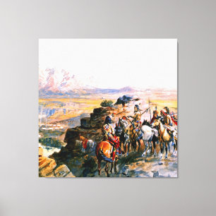 “Planning the Attack” by Charles M Russell Canvas Print