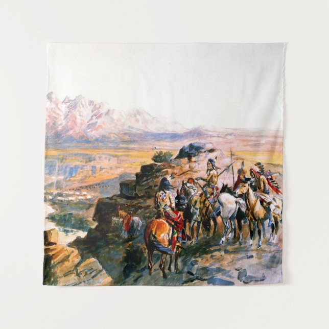 “Planning the Attack” by Charles M Russell Tapestry (Front)