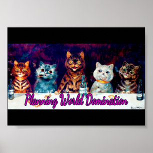 Planning World Domination, Meeting by Louis Wain  Poster