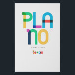 Plano Texas Mid Century, Pop Art, Faux Canvas Print<br><div class="desc">Plano Texas classic retro throwback style from the 60s 70s and 80s. Bright primary colours in the 20th-century abstract art style with simple geometric elements. Vintage pop art. Simple bold,  wear your hometown out loud.</div>