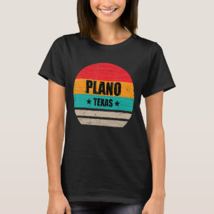 Plano Texas Retro Vintage Sunset Us State Plano T-Shirt
