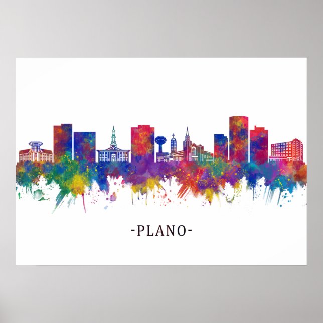 Plano Texas Skyline Poster (Front)