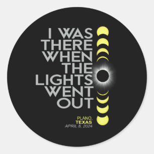 Plano Texas Total Solar Eclipse 2024 Classic Round Sticker