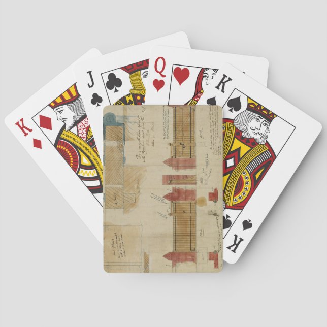 Plans and elevations for The Red House, Bexley Hea Playing Cards (Back)