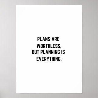Plans are worthless - Motivational Poster