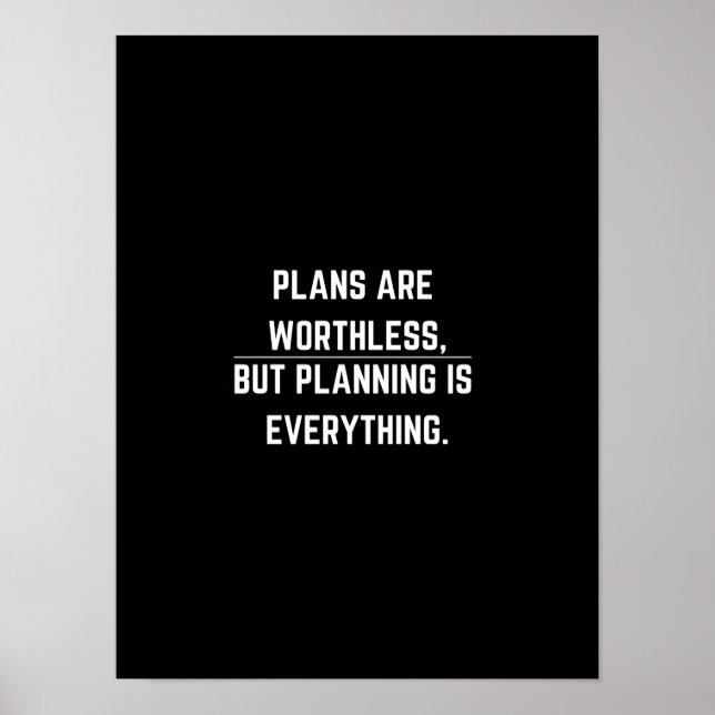 Plans are worthless - Motivational Poster (Front)