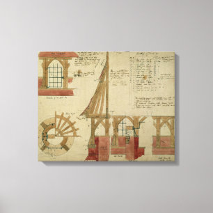 Plans for the Red House, Bexley Heath (pen and ink Canvas Print