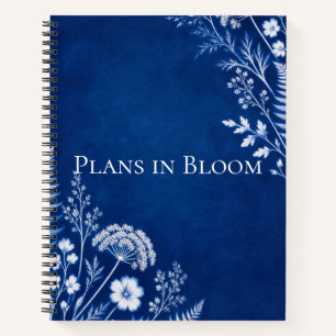 Plans in Bloom Blue Botanical Notebook