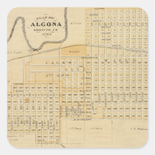 Plans of Algona, Boonsboro and Boone, Iowa Square Sticker