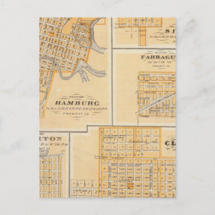 Plans of Hamburg, Sidney, Farragut Postcard
