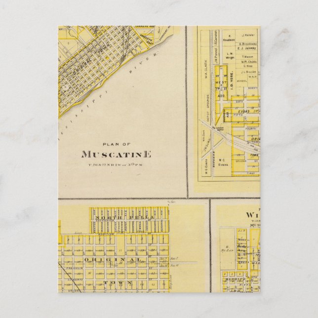 Plans of Muscatine, West Liberty Postcard (Front)