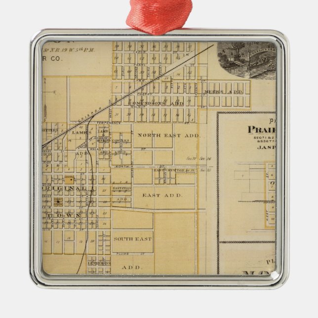 Plans of Newton, Prairie City Metal Tree Decoration (Front)