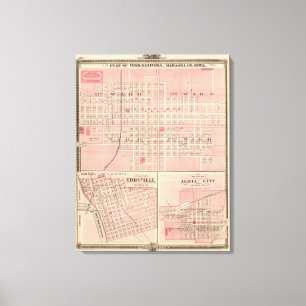 Plans of Oskaloosa, Eddyville and Albia City Canvas Print