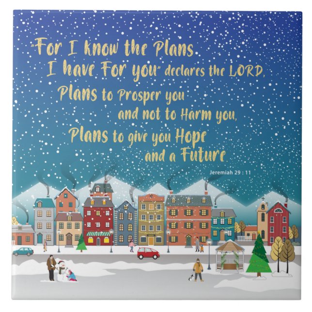 Plans to give you hope and a Future-Jeremiah 29-11 Tile (Front)