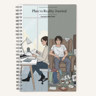 Plans vs Reality Spiral Notebook – Funny Journal